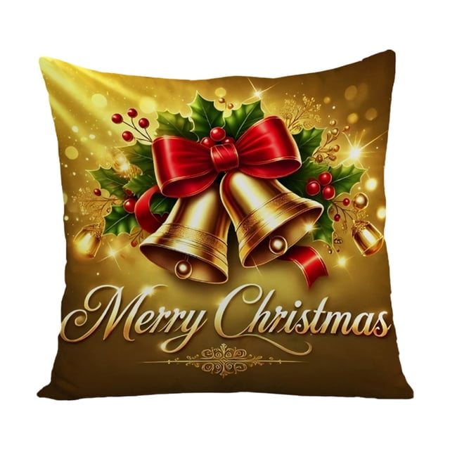Christmas Pillow Covers 45X45cm Holiday Sofa Cushion Decoration