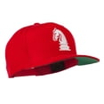 thumbnail image 5 of Chess Piece of a Knight Embroidered Flat Bill Cap - Red OSFM, 5 of 5