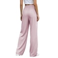 thumbnail image 6 of Yyeselk Womens Wide Leg Sun Protection Pants Lightweight Baggy Stretch High Waisted Slacks Drawstring Casual Joggers Trousers Pink M, 6 of 7