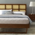 thumbnail image 5 of Platform Bed Frame, Queen Size, Wood, Brown Walnut, Modern Contemporary Urban Design, Bedroom Master Guest Suite, 5 of 9