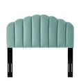 thumbnail image 3 of Headboard, Twin Size, Velvet, Blue, Modern Contemporary Urban Design, Bedroom Master Guest Suite, 3 of 9