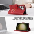 thumbnail image 4 of Swarich Wallet Case For Galaxy S22 Ultra,Magnetic Flip Folio Stand Purse Case with Shoulder Wrist Strap Card Slots Cover Hidden Mirror Protective Cover for Samsung Galaxy S22 Ultra 6.8" 2022,Red, 4 of 8