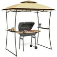 thumbnail image 1 of Outsunny 8' x 5' Grill Gazebo, Double Tiered Barbecue Gazebo, Beige, 1 of 10