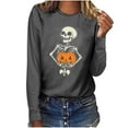 thumbnail image 6 of Drses‌‌ ‌‌‌Women's Spooky Crewneck T-Shirt - Cute Ghost Printed Top Halloween Gift Idea Crewneck Long Sleeve Casual Pullover‌ Shirt‌, 6 of 7