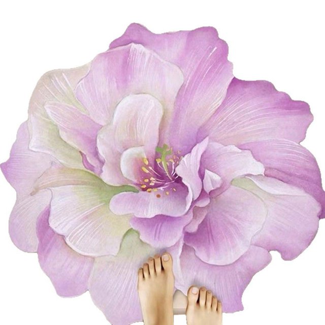 Yhmxh Alfombrilla de suelo de barro diatomeo floral de 38 cm para baño, puerta de baño, absorbente y antideslizante.