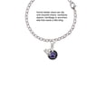 thumbnail image 2 of Delight Jewelry Silver-tone Purple Paw on Black Disc - Silver-tone Clip on Charm with Mini Year 2025, 2 of 4