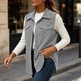 thumbnail image 5 of Womens Vest Dressy Casual Womens Fashion Solid Color Sleeveless Blouses Turndown Collar Tank Coat Womens Winter Clothes, 5 of 10