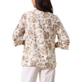 thumbnail image 3 of BLUSA BOHEMIA FLORAL PARA MUJER INSPIRE CHIC ESCOTE EN V MANGA 3/4 TUNICA M Marrón, 3 of 6