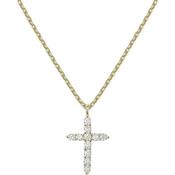 PAVOI 14K Yellow Gold Plated Cross Necklace for Women | Cross Pendant | Gold Necklaces for Women