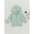 thumbnail image 2 of Wassery Toddler Boys Girls Zip Up Jacket Long Sleeve Solid Color Hooded Coat 12M 18M 2T 3T 4T 5T Kids Fall Winter Warm Outerwear, 2 of 8