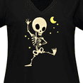 thumbnail image 4 of Inktastic Cute Dancing Skeleton Women's Plus Size V-Neck T-Shirt, 4 of 5