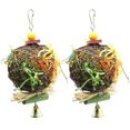 thumbnail image 1 of Bird Swing Foraging Toy Parrot Hanging Takraw Chew Feeder Toy - 2 Pieces, 1 of 5
