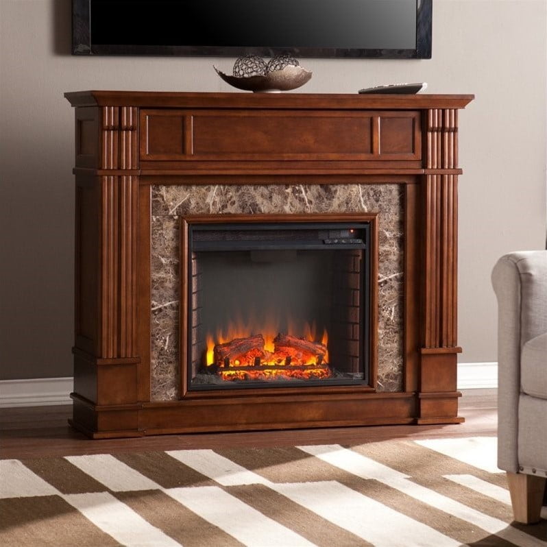 SEI Furniture Highgate Electric Media Fireplace in Maple | Walmart Canada