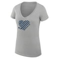 thumbnail image 2 of Women's G-III 4Her by Carl Banks  Heather Gray St. Louis Blues Super-Slim Fit Lightweight Heart V-Neck T-Shirt, 2 of 3