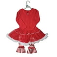thumbnail image 2 of Counting Daisies Youth Girl's Long Sleeve Tutu and Legging Holiday Outfit Set (Santa, 5T), 2 of 2