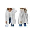 thumbnail image 3 of Women'S Long Sleeve Sweaters Coat Loose Knit Cable Open Front Cardigan Sweater Outerwear Coat with Pockets White L, 3 of 9