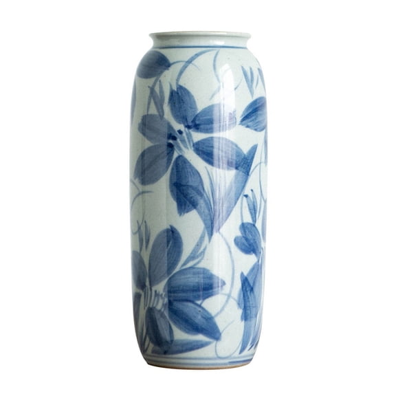 Blue White Porcelain Vase Retro Ceramic Flower Arranger Chinese Style Table Decor
