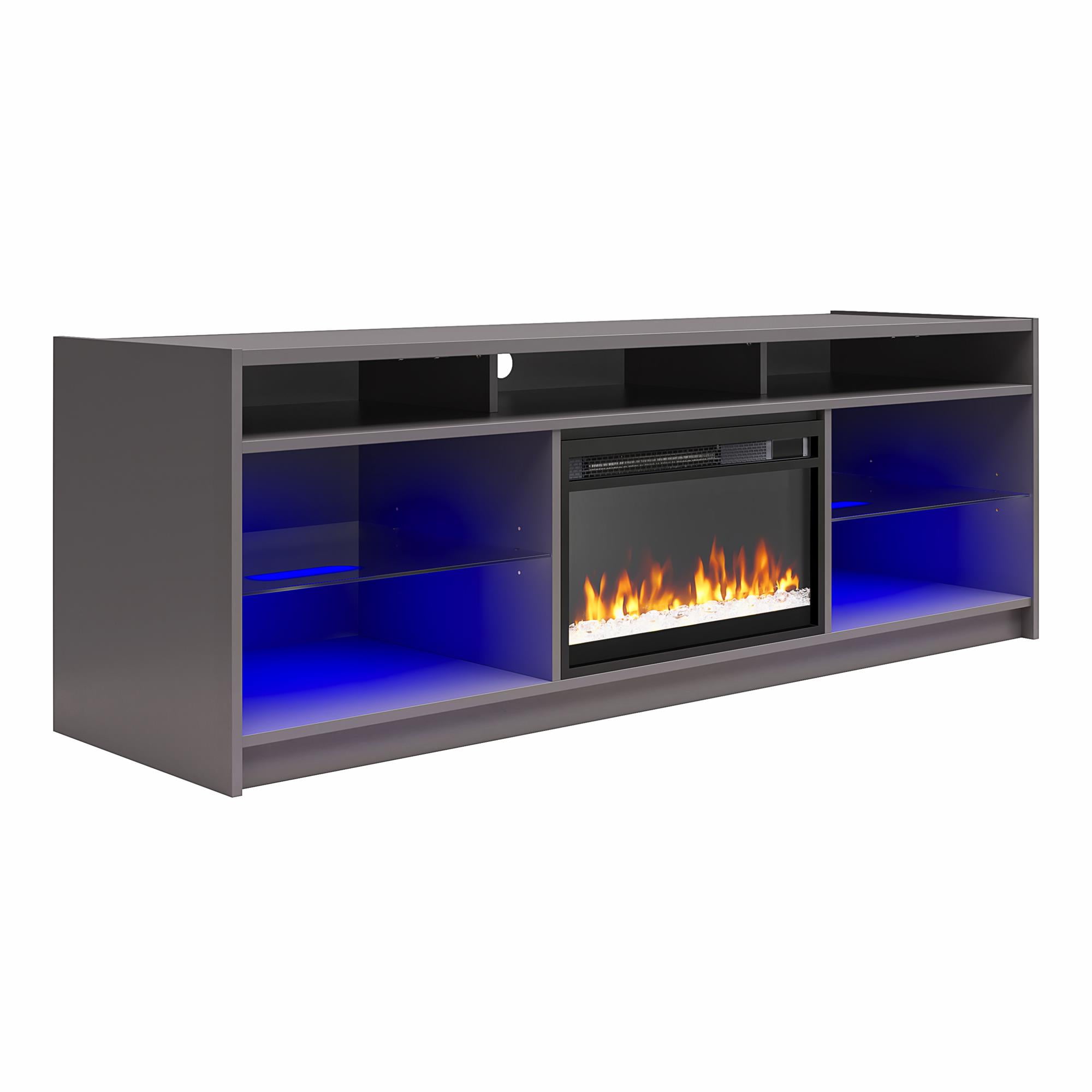 Ameriwood Home Lumaria Electric Fireplace TV Stand for TVs up to 65″, Graphite Gray Sansujyuku sansujyuku.com