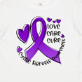 thumbnail image 4 of Inktastic Love, Care, Cure Cystic Fibrosis Awareness Purple Ribbon Boys or Girls Baby T-Shirt, 4 of 5