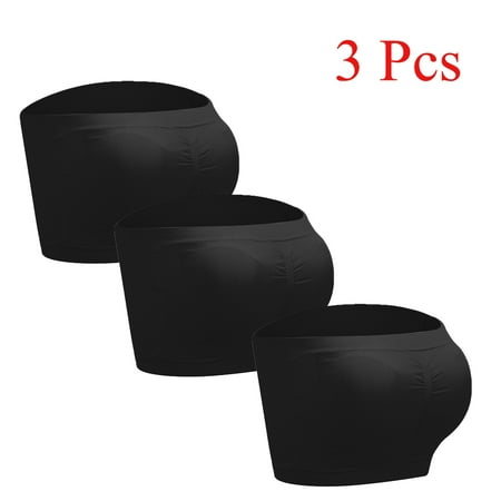 

Strapless Comfort Wireless Bra with Removable Pads Seamless Bralette Tube Top Set of 3
