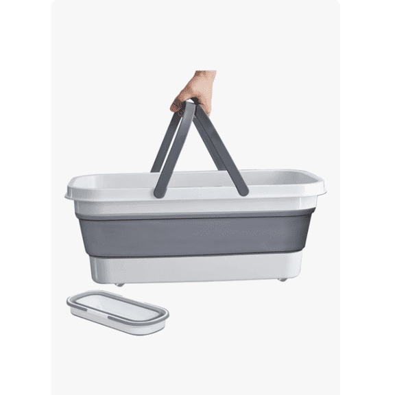 Cubeta Plegable Portatil Para Limpieza Color Gris