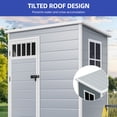 thumbnail image 5 of ModFusion 4.61×2.65×6.32 ft Plastic Storage Shed with Window, Floor, 65 Cu.ft Portable Resin Vertical Garage Organizer, Outdoor Trash Can, Gray, 5 of 10