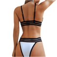 thumbnail image 3 of QLEICOM Womens Swimsuits Tummy Control Plus Size Swimsuit Coverup Fashion s Solid Color Bikini Push-Up Pad Swimwear Swimsuit Beachwear Set White L, 3 of 7