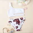 thumbnail image 2 of Girls Swimsuits 2 Piece Bathing Suits Two Piece Tankini with Adjustable Ties Bottoms for Beach Swimwear 5-6 Years, 2 of 8