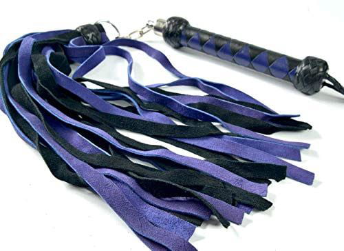 Genuine Suede Purple Thick Leather Flogger 26 Tails Heavy Leather Revolving Whip 