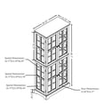 thumbnail image 3 of 68.7'' H Glass Curio Display Cabinet with Light, 4 Tier Lattice Door Bookshelf Showcase with Adjustable Shelves for Collectibles, Retro Glass Display Case for Living Room, Cherry, 3 of 7