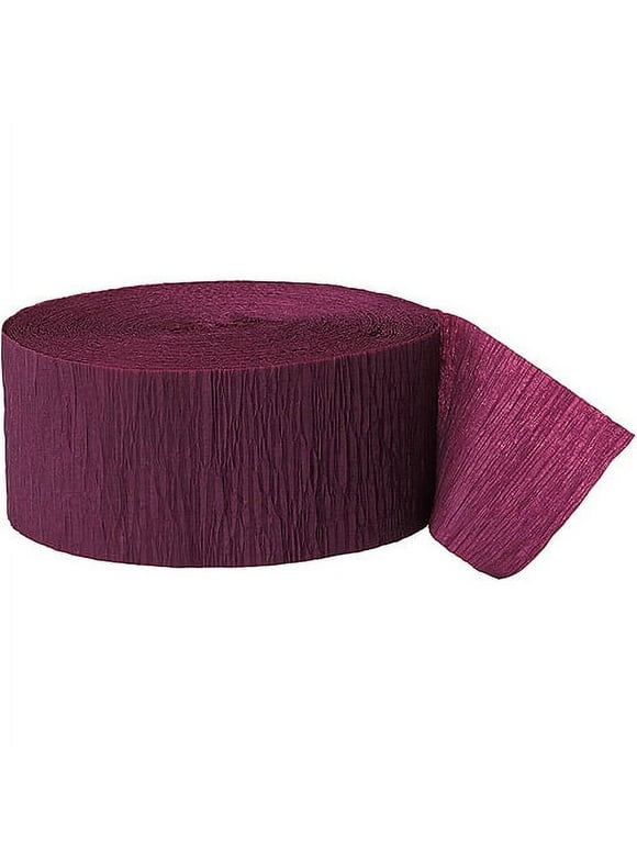 Unique Industries Burgundy Solid Print Party Streamers, 1.75"x 81'