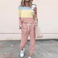 thumbnail image 2 of YUGYXL Womens Fall 2 Piece Lounge Outfit Long Sleeve Tops High Waisted Jogger Pants Set Travel Clothes Tracksuit Pink S, 2 of 5
