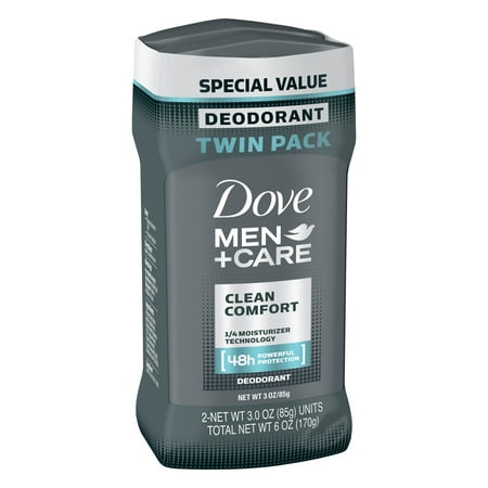 Dove Men+Care Clean Comfort Deodorant Stick, 3.0 oz, Twin