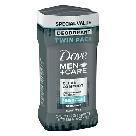 30 Personal Care - Dove Men+Care Clean Comfort Deodorant Stick, 3.0 oz, Twin Pack