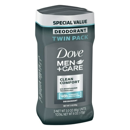 Dove Men+Care Clean Comfort Deodorant Stick, 3.0 oz, Twin (Best Dove Deodorant Scent)