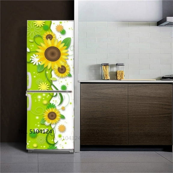 Kitchen Decor Sticker For Fridge Door Peel And Stick Vinyl Door Stickers Cover Home Decal Cabinet R