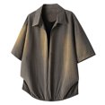 thumbnail image 6 of hotojiny Men T Shirts Loose Fit Half Sleeve Casual Streetwear Fashion Striped Tops Lightweight Collared Shirt Summer Clothes, 6 of 6