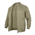 thumbnail image 5 of Rexolia Mens Cotton Jacket Lightweight Full Zip Windproof Stand Collar with Pockets Outdoor Hiking Fall Army Green L, 5 of 7