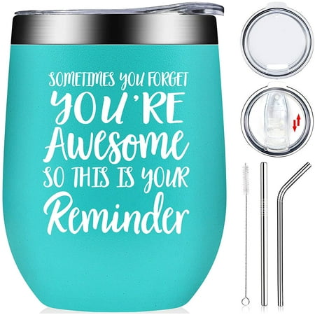 

Thank You Gifts - Inspirational Birthday Graduation Gift for Women Coworker Best Friend Teacher Mom Wife Sister Nurse - Wine Tumbler Cup Mint 12oz