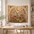 thumbnail image 5 of Floral Garden Autumnal with Botanical Textured Toned Mimics, Mystical Fantasy for Space Lovers, Galaxy Room Decor, Halloween Gift, Tapestry Wall Hanging for Bedroom and Dorm, 5 of 7