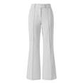 thumbnail image 7 of Pants for Women Elastic Waist Work Office Solid Color Straight Leg Casual Pants White XXL, 7 of 7