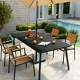 thumbnail image 4 of Pellebant 82" Aluminum Durable Outdoor Dining Table, Black, 4 of 7