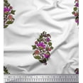 thumbnail image 1 of Soimoi Modal Satin Fabric Leaves & Floral Block Print Fabric by The Yard 42 Inch Wide, 1 of 3