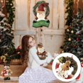 thumbnail image 4 of Decoración navideña, círculo de ratán con muñeca de tela, accesorios de decoración navideña hechos a mano, colgante de pared, 4 of 5