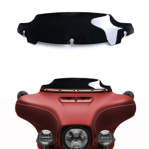 Parabrisas de moto WYNMOTO negro de 4,5 pulgadas para Harley Touring