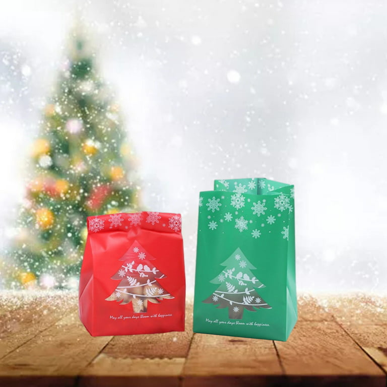 48pcs, Christmas Candy Plastic Zipper Bags,Resealable Zip Lock Bags, Santa  Claus Cute Cartoon Cookie Packaging,Suitable For Snacks, Nuts, Seeds, Cand