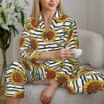 thumbnail image 6 of Fotbe Cute Sunflowers Pattern Long Sleeve Pajama Set for Women,Sleepwear Set,2-piece Loungewear Set,Soft PJs Comfy Nightwear with Pockets -Medium, 6 of 7