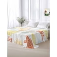 thumbnail image 5 of Orange Yellow Coastal Full Size Flat Sheet, Wrinkleproof & Fadeproof Cooling Flat Bed Sheet Only, Nautical Summer Beach Coral Sea Turtle Breathable Soft Bedding Top Sheets 81 x 96 Inches, 5 of 8