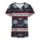 thumbnail image 5 of Fiudx Ofertas Del Día Top de Enfermera con Bolsillo y Manga Corta con Estampado Navideño y Cuello En V para Mujer, 5 of 5