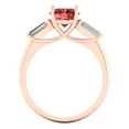 thumbnail image 4 of 2.5 ct Oval Cut Natural Garnet Three-Stone Engagement Ring for Women in 18K Rose Gold, 4 of 5